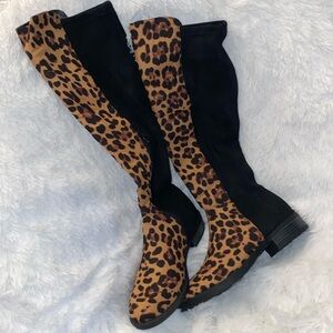 Leopard Below The Knee Boots